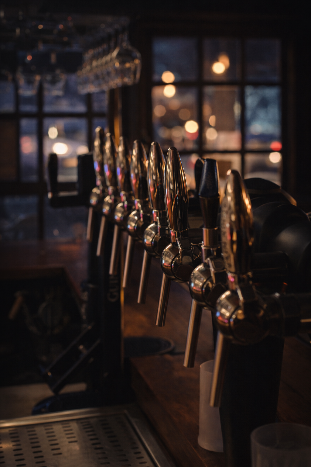 Taps de bière dans le pub Winston